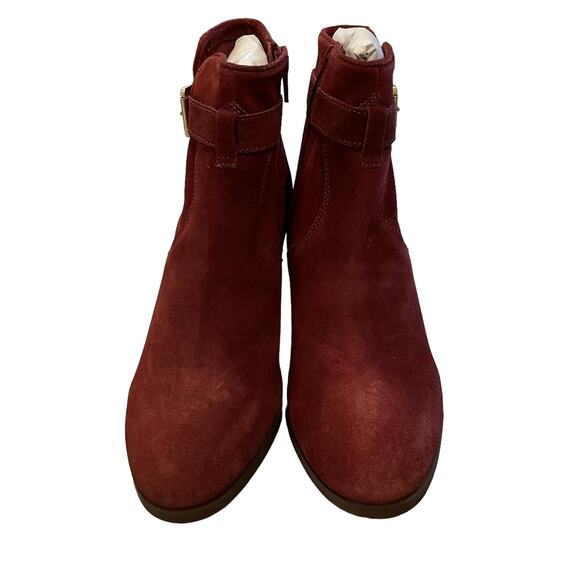 Diba Sleek Bootie 8.5 Red Burgundy Leather Boot Fall Winter autumn - Picture 4 of 8